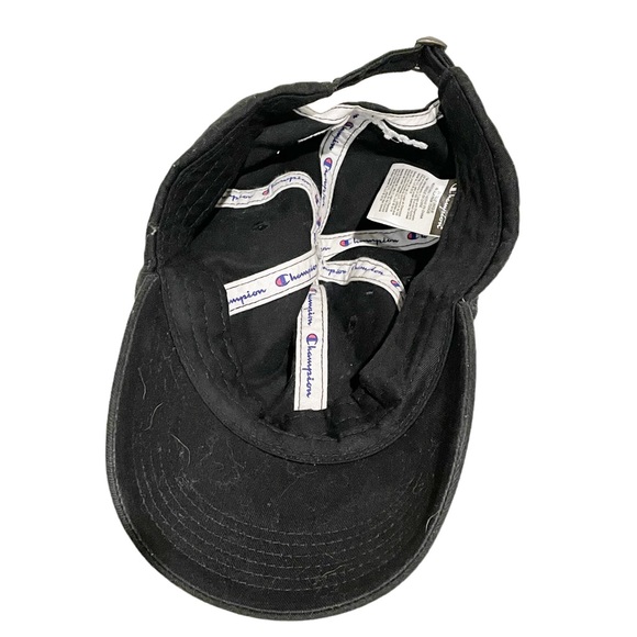 Champion Unisex Black Small C Cotton Back Strap Hat - Picture 2 of 4